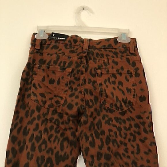 NEW NWT FASHION NOVA Animalistic Skinny Jeans Brown Cheetah Leopard High Waisted - Picture 10 of 11